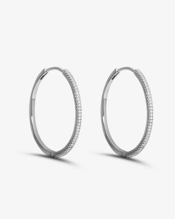 Silver Tennis Hoop Earrings