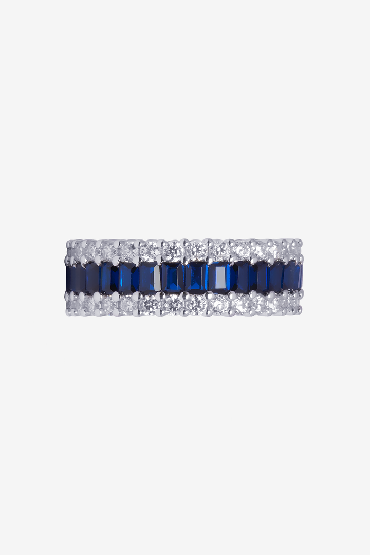 Sapphire Blue Baguette Bling Ring