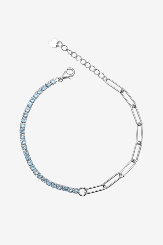 White Zirconia Tennis Shackles Bracelet