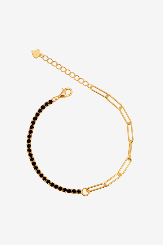 Black Onyx Tennis Shackles Bracelet