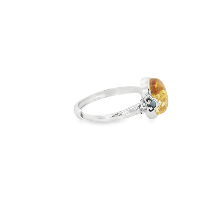 Amber Stone Standard Ring