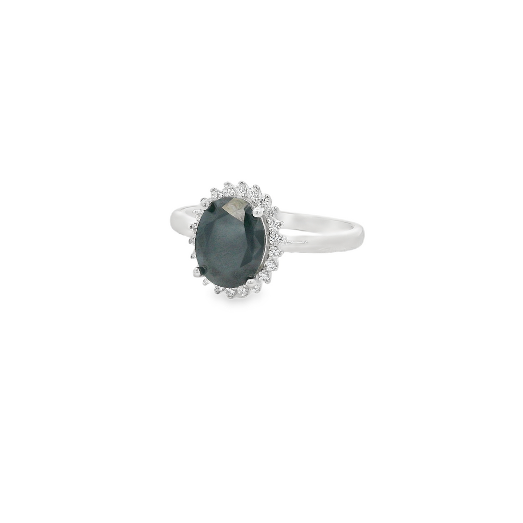 Onyx Gem Round Dazzle Ring