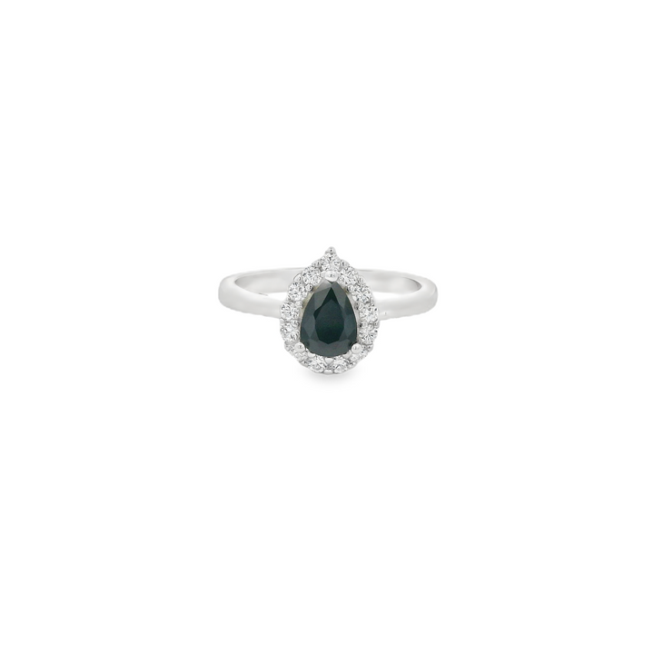 Onyx Tear Drop Dazzle Ring