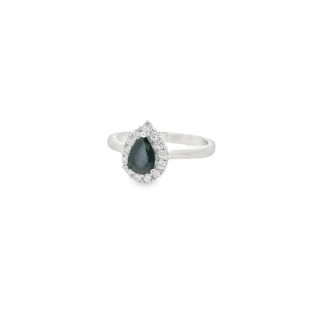 Onyx Tear Drop Dazzle Ring