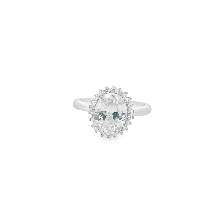 White Zirconia Oval Dazzle Ring