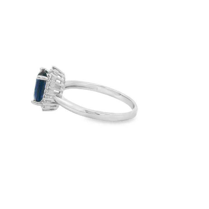 Blue Zirconia Oval Big Ring