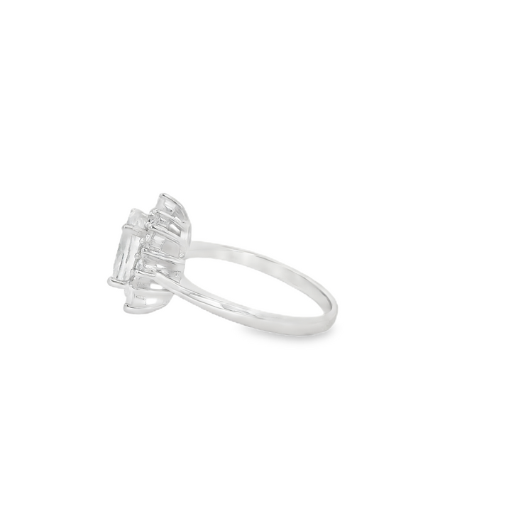 White Zirconia Big Oval Ring