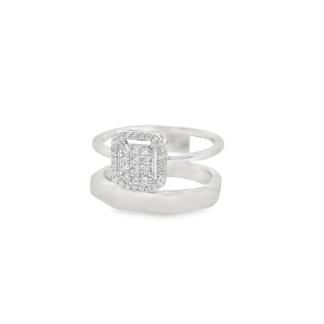 Dazzle Baguette Double Ring