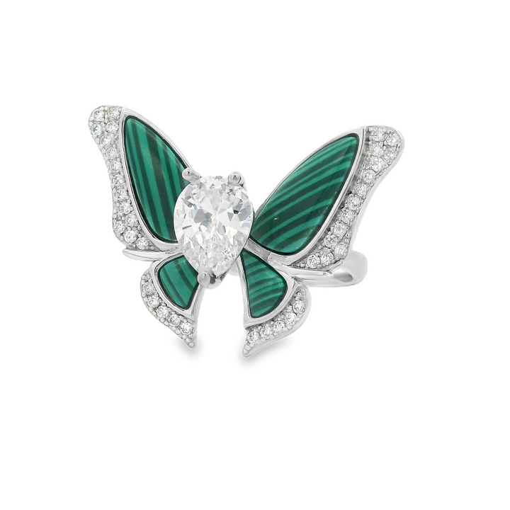 Malachite Dazzle Butterfly Big Ring