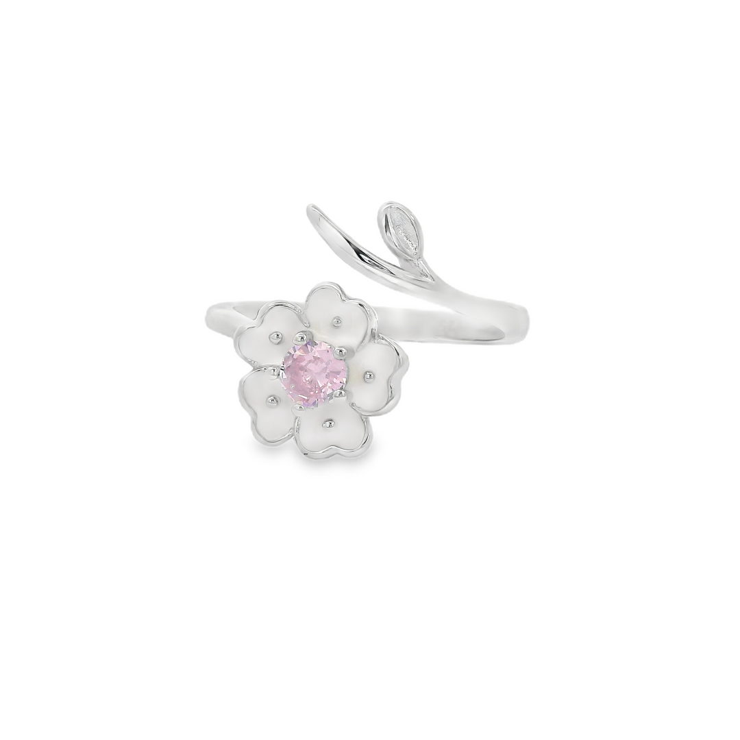 White Pink Flower Gem