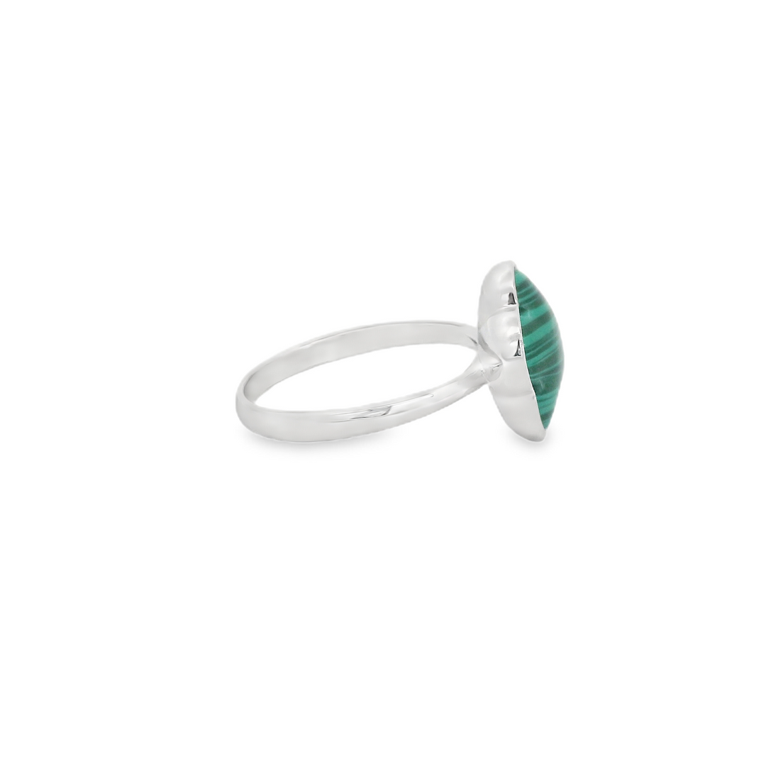Malachite Flower Shaped Ring
