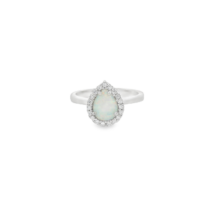 Opal Tear Drop Dazzle Ring