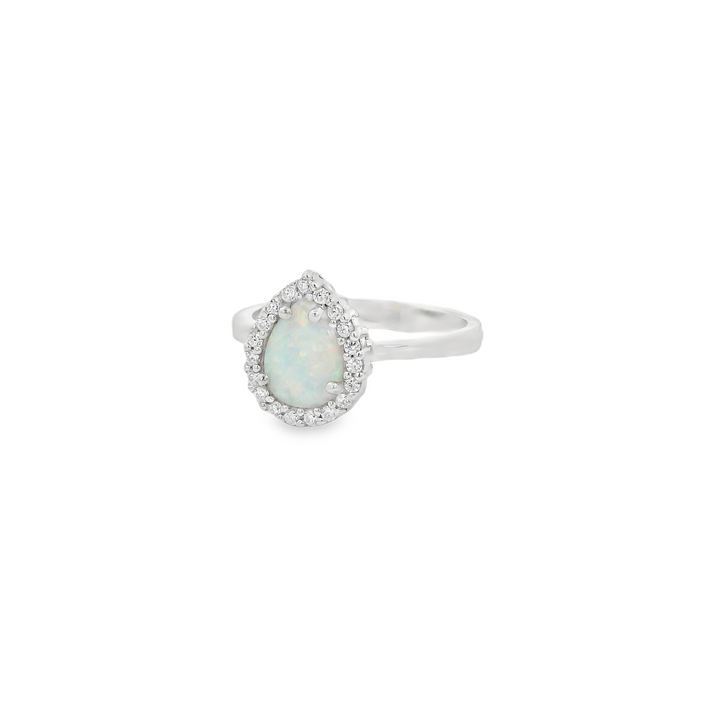 Opal Tear Drop Dazzle Ring