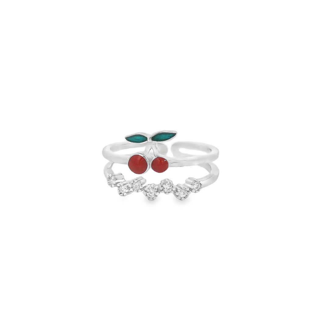 Cherry Dazzle Double Slim Ring