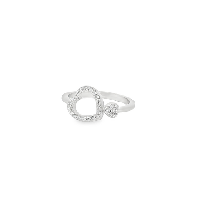 Double Hollow Hearts Slim Ring