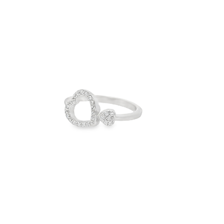 Double Hollow Hearts Slim Ring