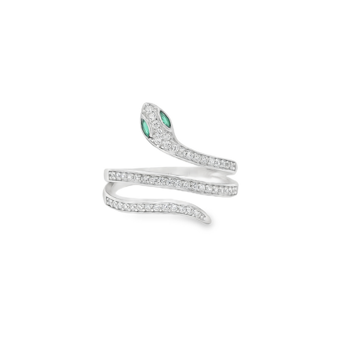 Green Eyed Slither Snake Slim Ring