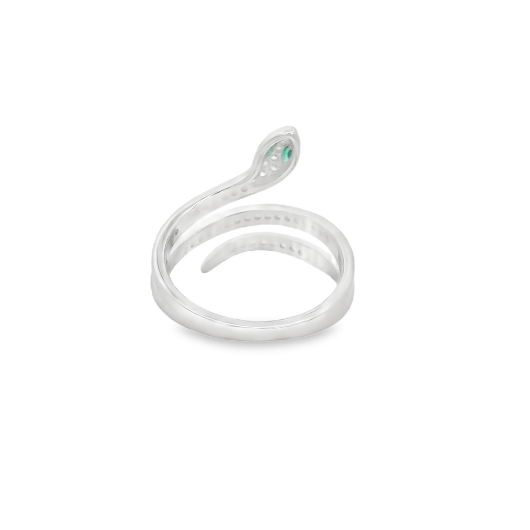 Green Eyed Slither Snake Slim Ring