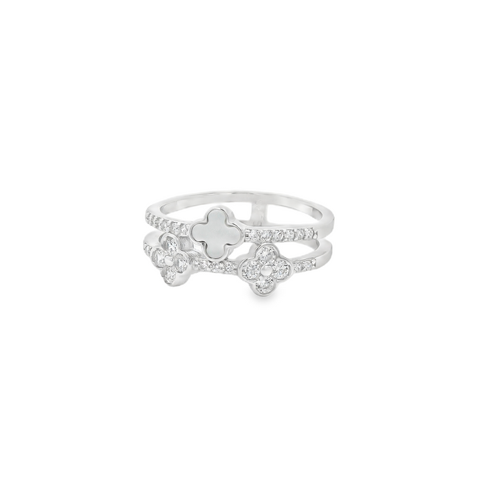 Mini Clovers Double Dazzle Ring