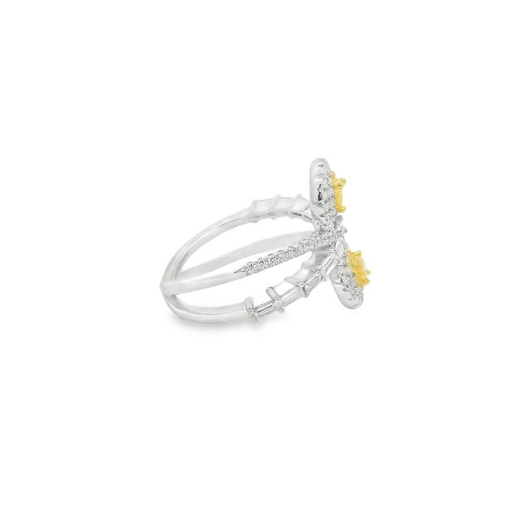 Extravagant Double Citron Gem Thick Ring