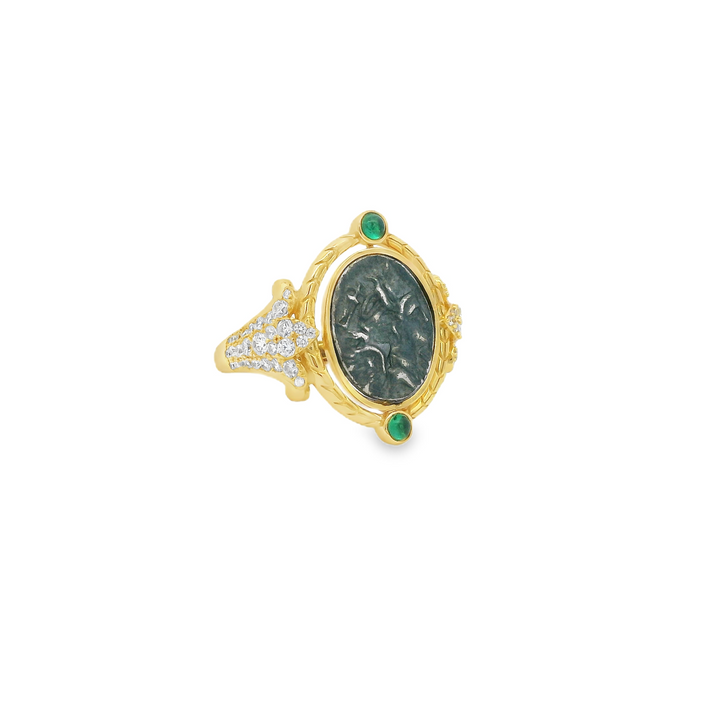 Ancient Coin 18K Gold Plated Ring