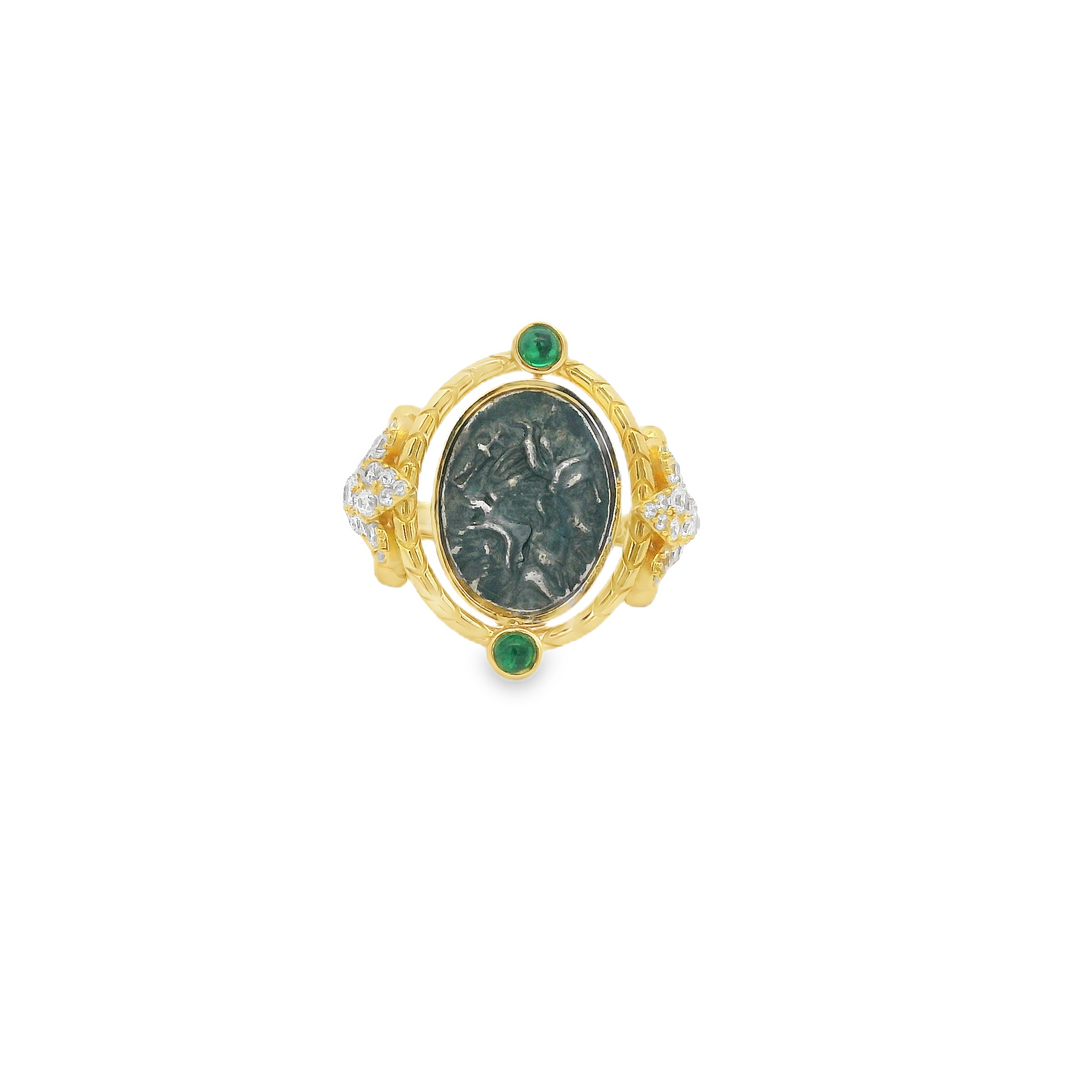 Ancient Coin 18K Gold Plated Ring