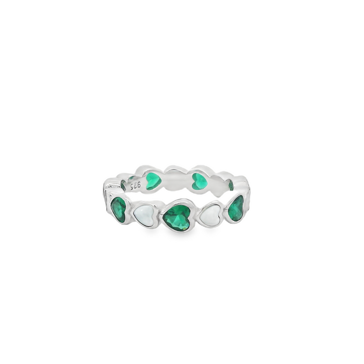 Green Zirconia Heart Wrap Ring