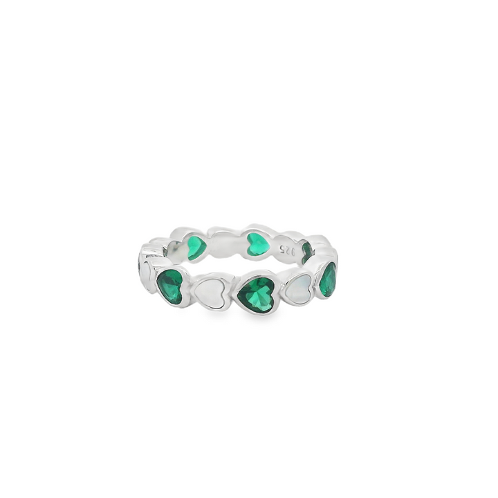 Green Zirconia Heart Wrap Ring