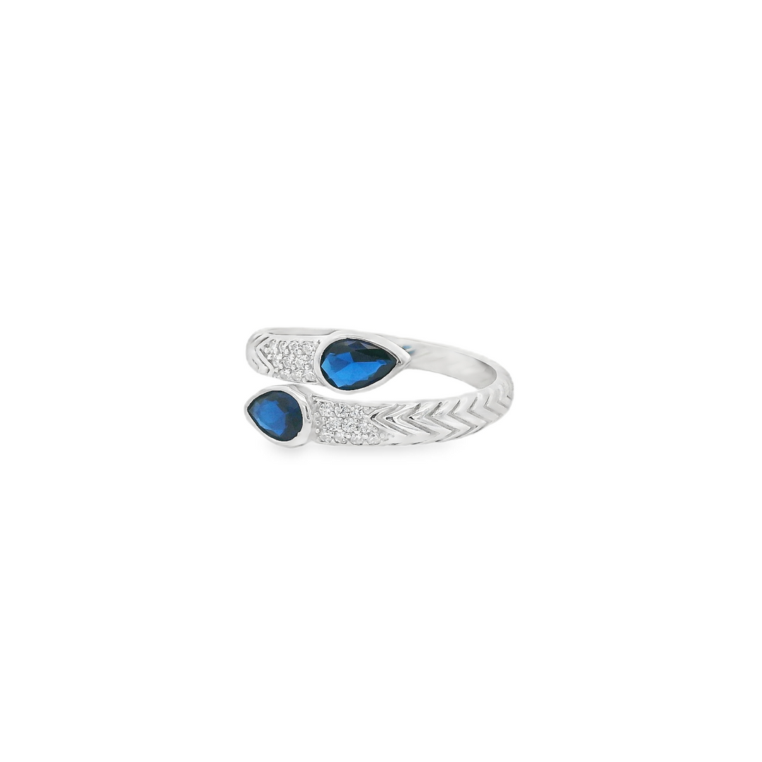 Blue Zirconia Slither Ring