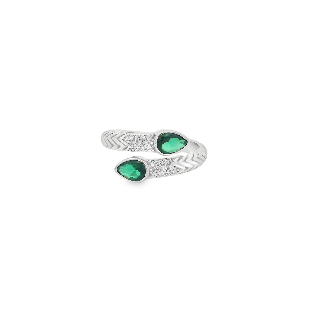 Green Zirconia Slither Ring