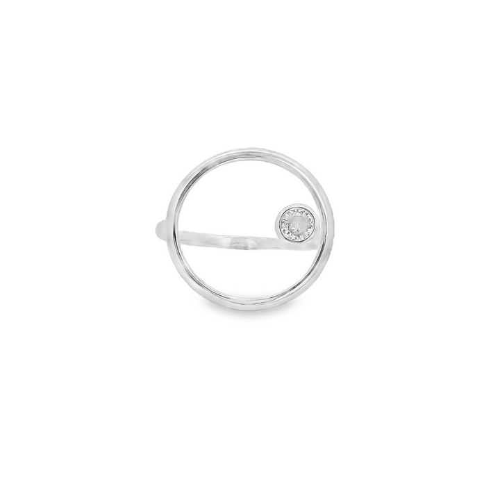 Circle & Gem Slim Ring