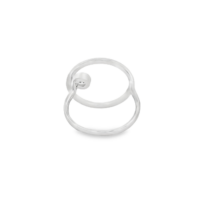 Circle & Gem Slim Ring