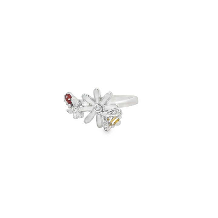 Bee & Lady Bug Flower Ring