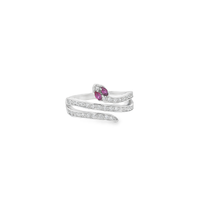 Magenta Eyes Dazzle Slither Ring