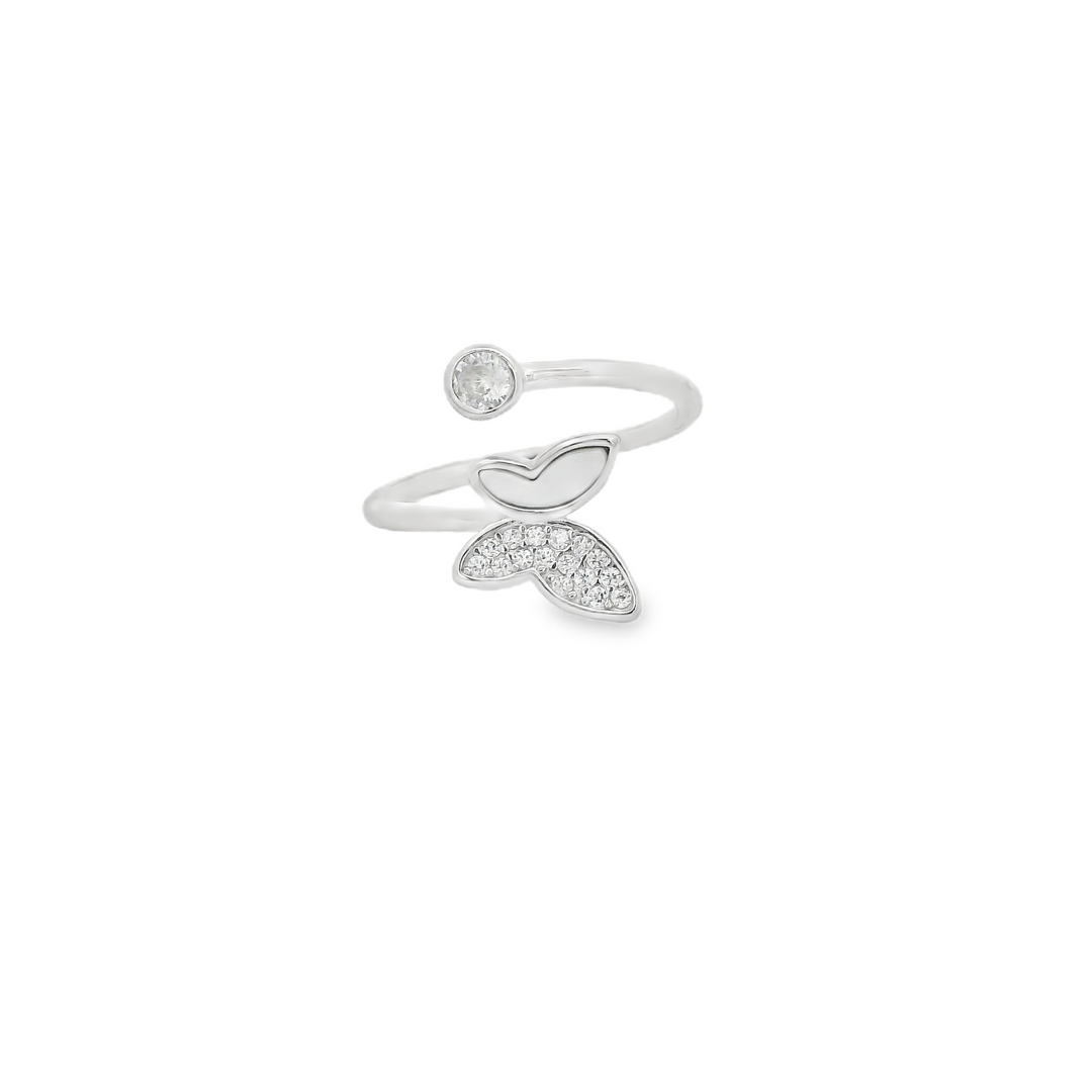 Shooting Butterfly Swirl Slim Ring