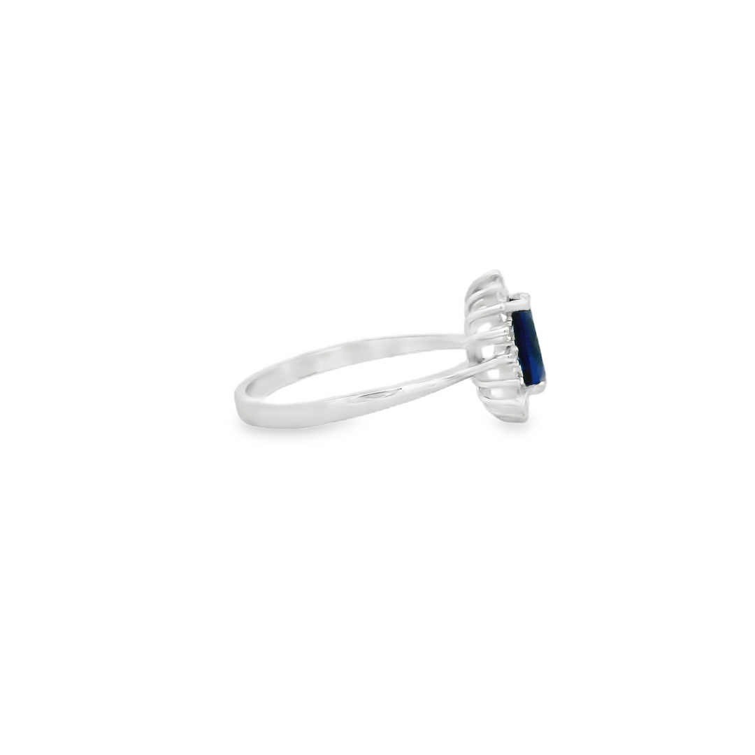 Blue Zirconia Oval Roche Ring