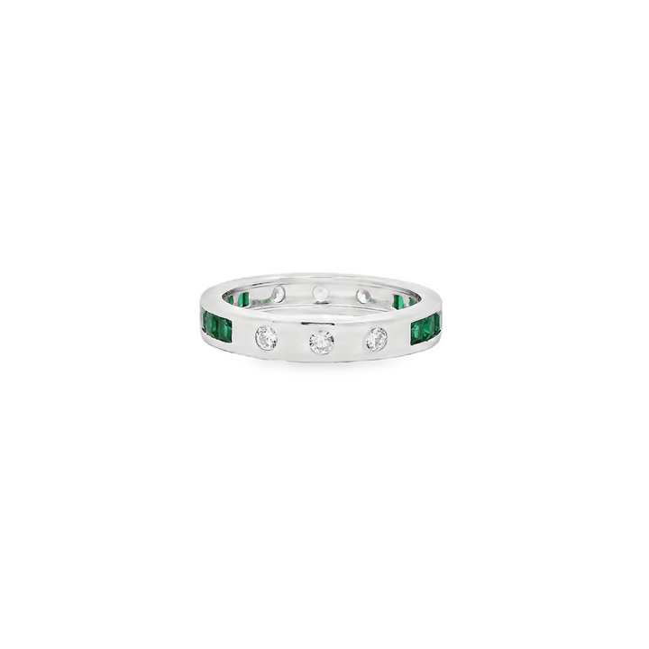 Green Gems Plated Thick Ring