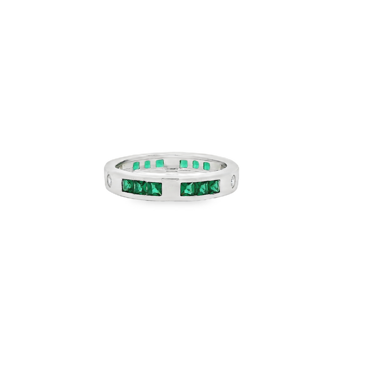 Green Gems Plated Thick Ring