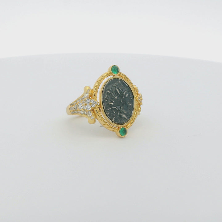 Ancient Coin 18K Gold Plated Ring