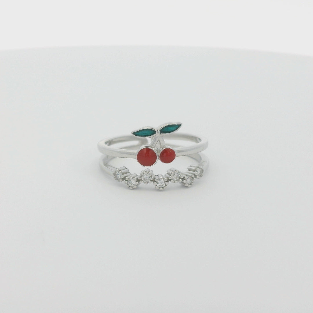 Cherry Dazzle Double Slim Ring
