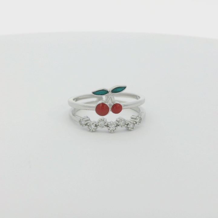 Cherry Dazzle Double Slim Ring