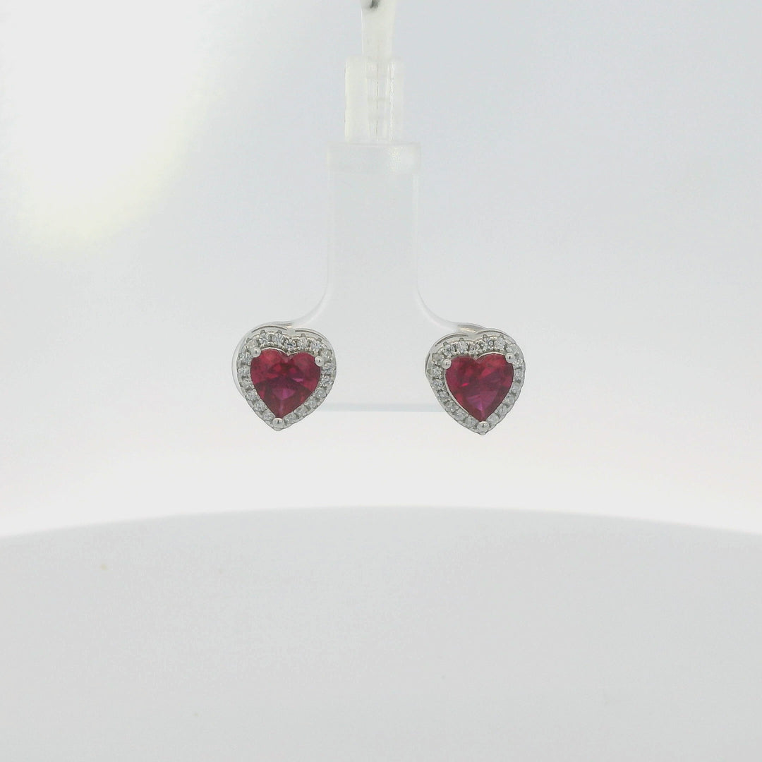 Small Red Heart Dazzle Earrings