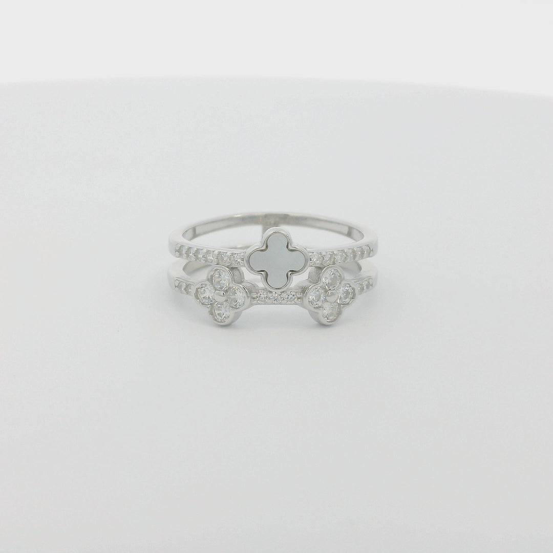 Mini Clovers Double Dazzle Ring