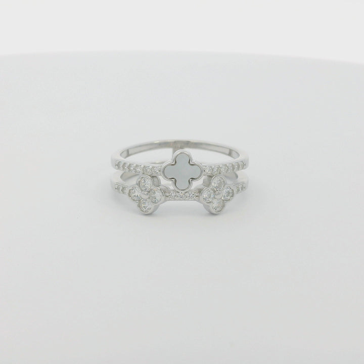 Mini Clovers Double Dazzle Ring