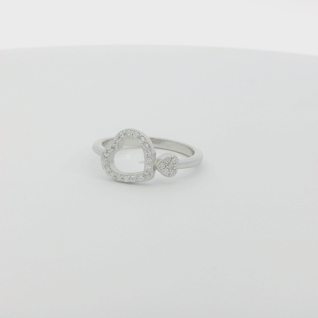 Double Hollow Hearts Slim Ring