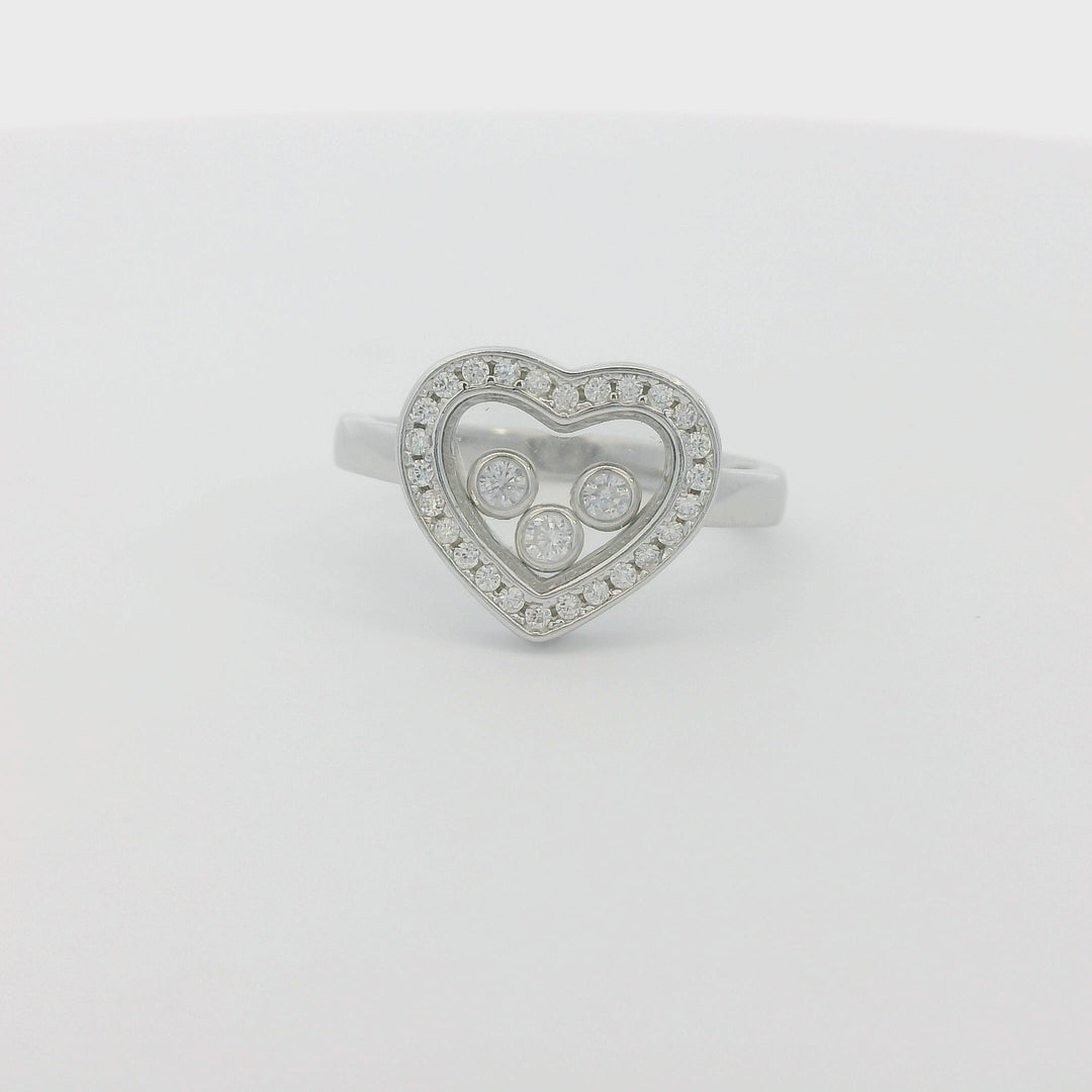 Heart Sparkle 3 Gem Ring