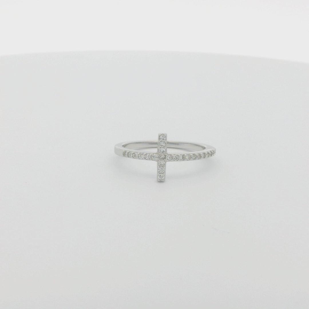 Cross Dazzle Slim Ring
