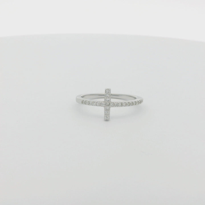 Cross Dazzle Slim Ring