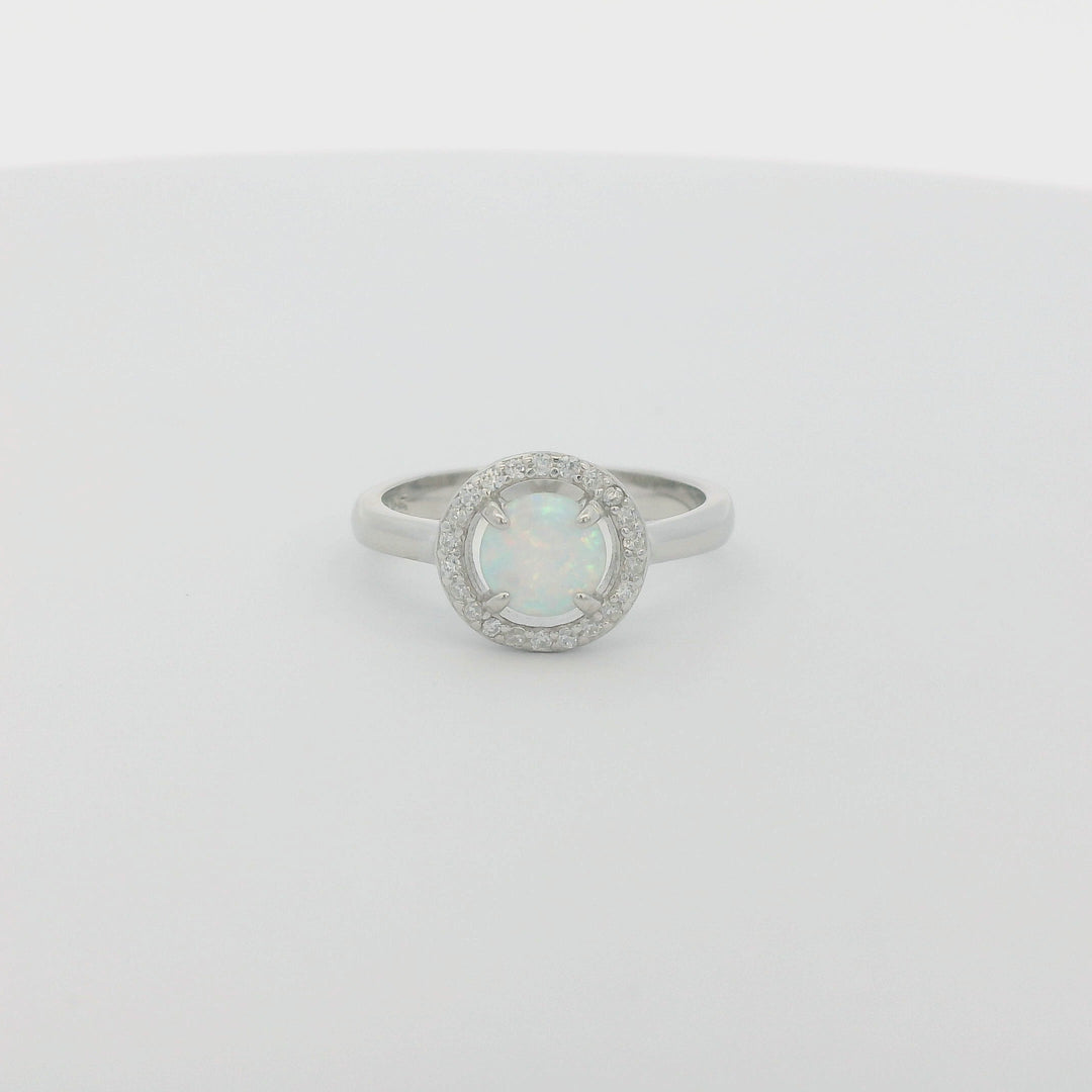 Round Opal Slim Ring