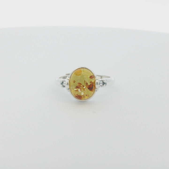 Amber Stone Standard Ring